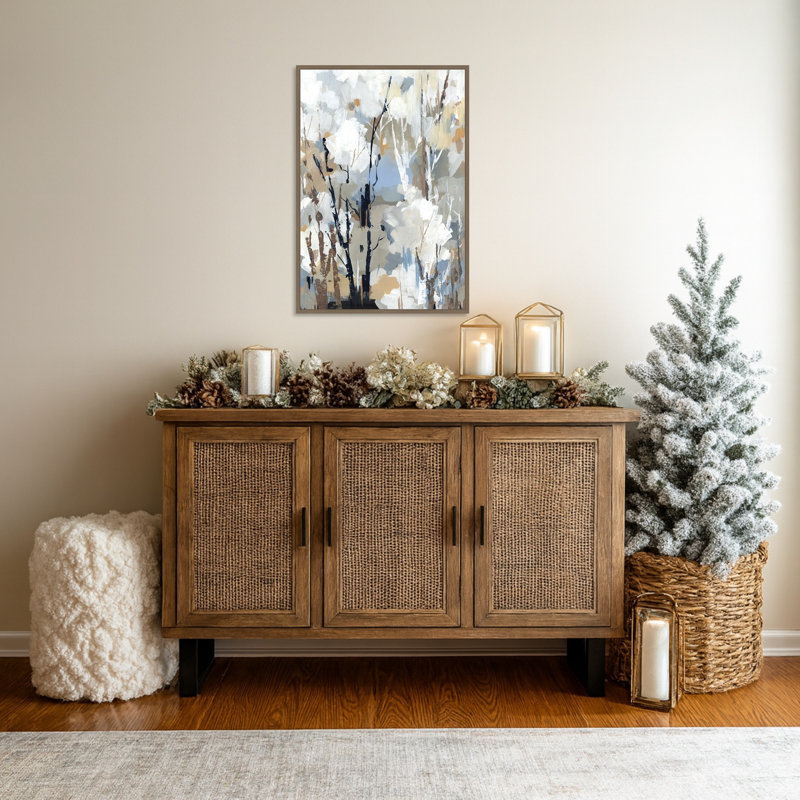 «Silversong Birch II» par Lera, reproduction d'art sur toile encadrée, H 33 po x l 23 po