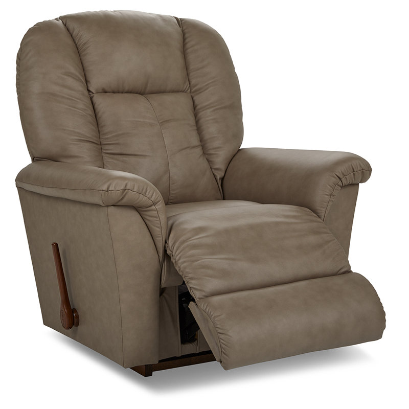 Fauteuil inclinable manuel berçant en cuir Jasper, Marron clair