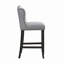 Elvixa  Barre arrière en bois noir antique / gris clair Fauteuil à oreilles en lin (ensemble de 2)