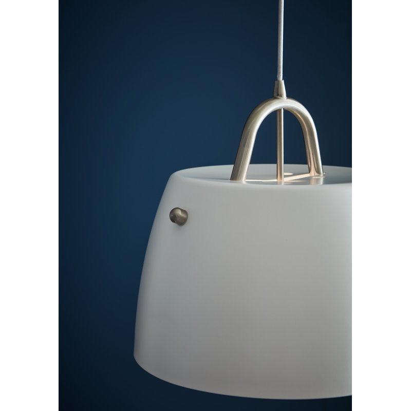 Miranda 1 - Light Dome Pendant, White/Steel