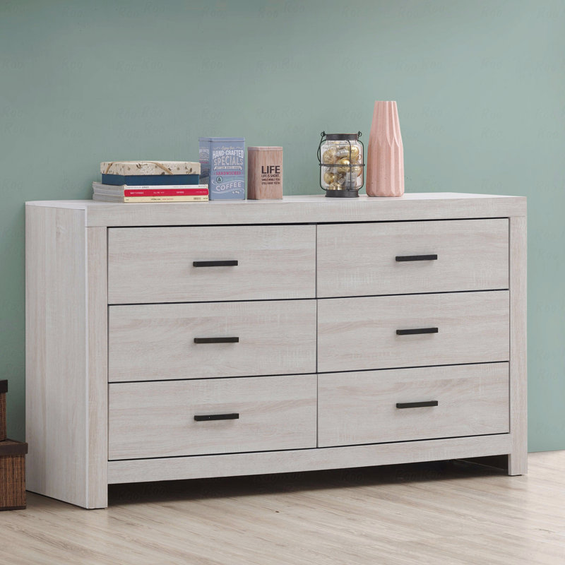 Commode 6 tiroirs, Blanc