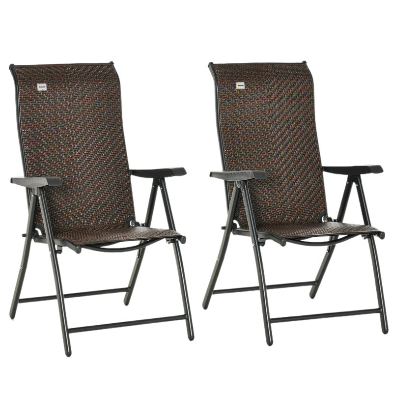 Chaise de salle à manger pliante pour patio, Brun
