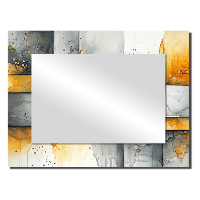 Geometric Pulse Of Hard Edge Paint - Hard Edge Painting Mirror Wall Art - Printed On Metal, 24" x 32"