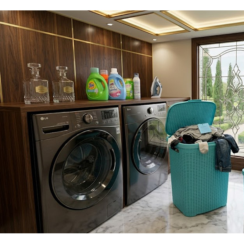 Laundry Hamper Max 55 Lt Blk, Teal