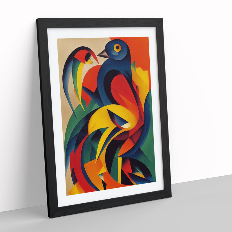Bird Abstract No.2 - Single Picture Frame Print, Black, 64cm H x 46cm W x 2cm D