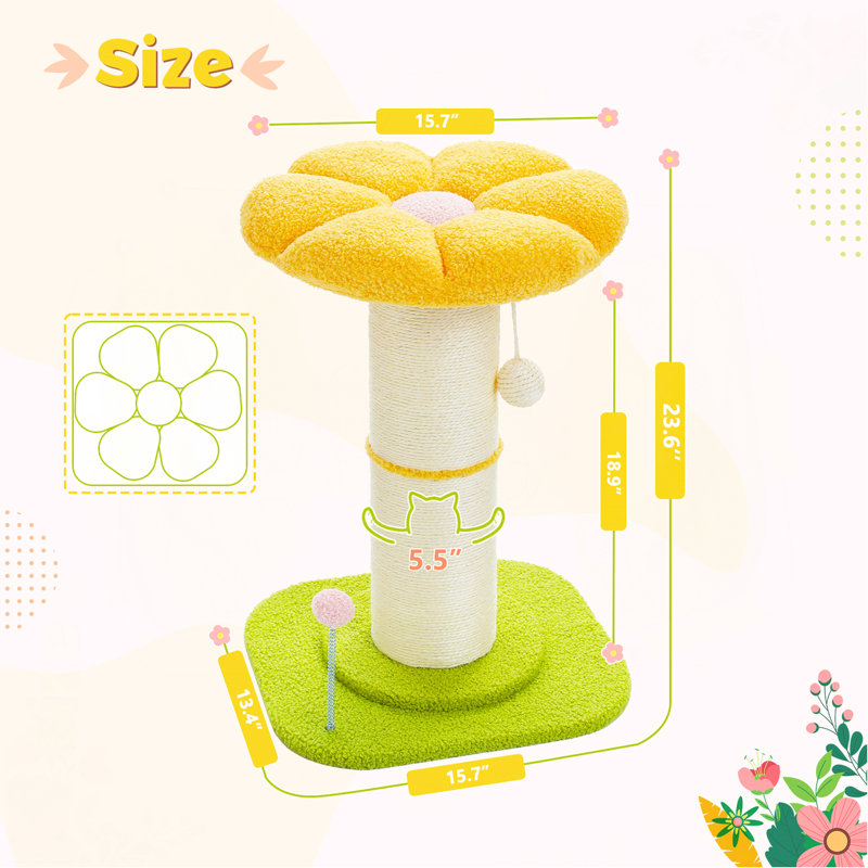 Grattoir à fleurs 23,6 pouces, Jaune