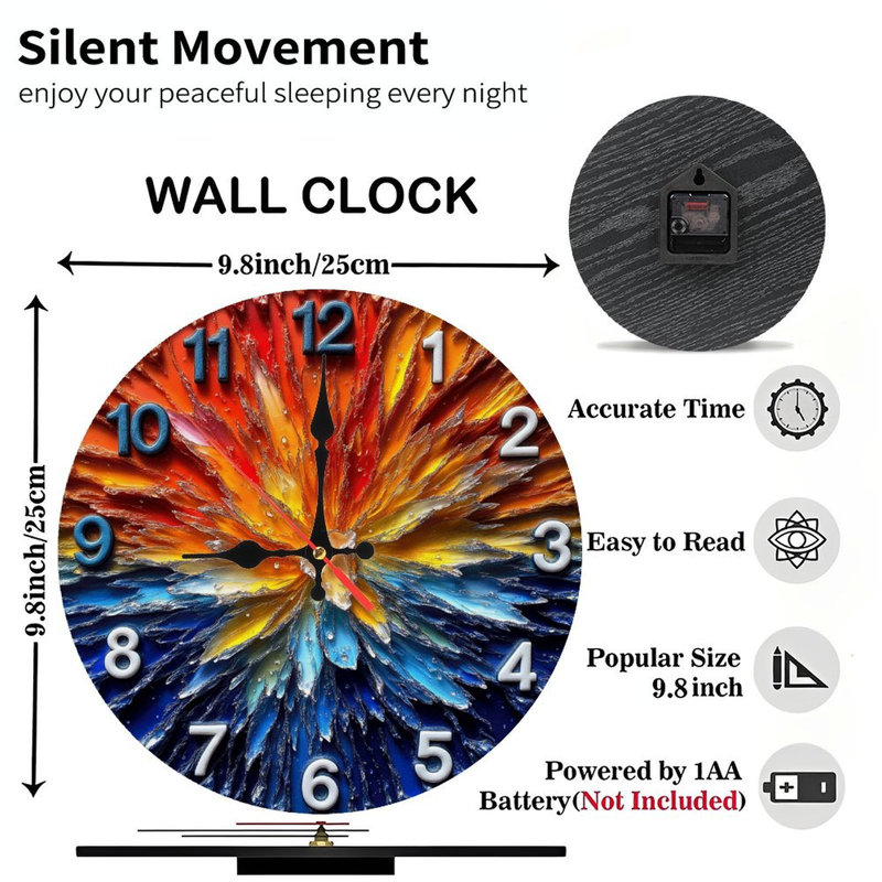 Horloge murale colorée avec un design unique