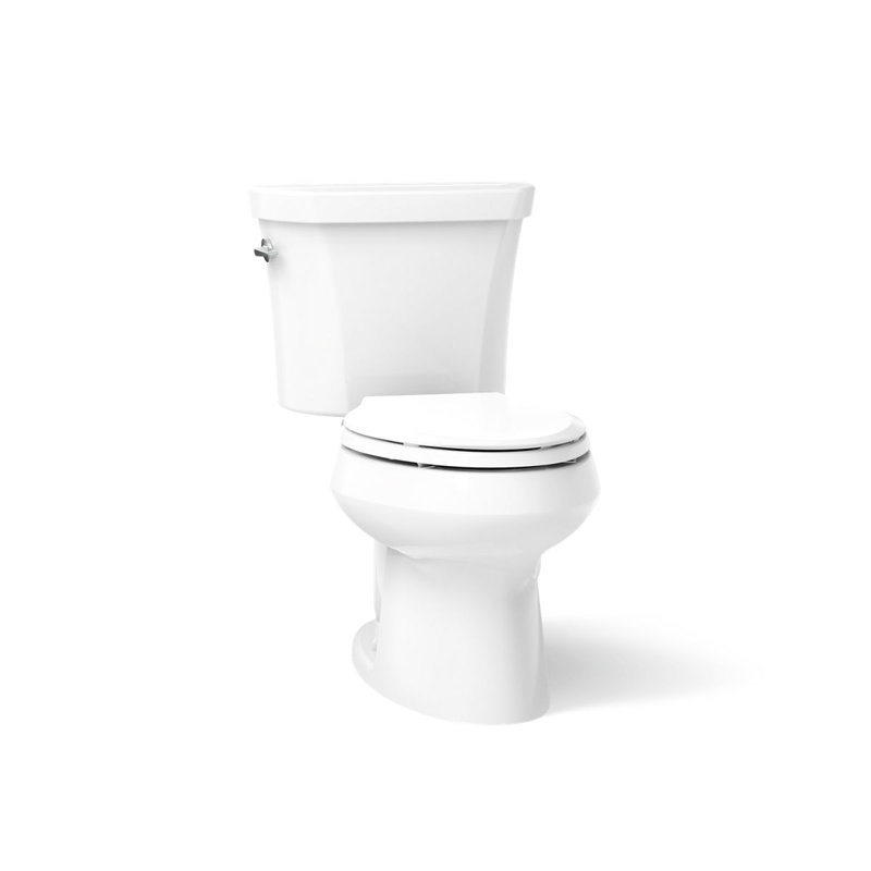 Wellworth 1.6 GPF Elongated Two-Piece Toilet (Seat Not Included), Ice™ Gray, Left-Hand