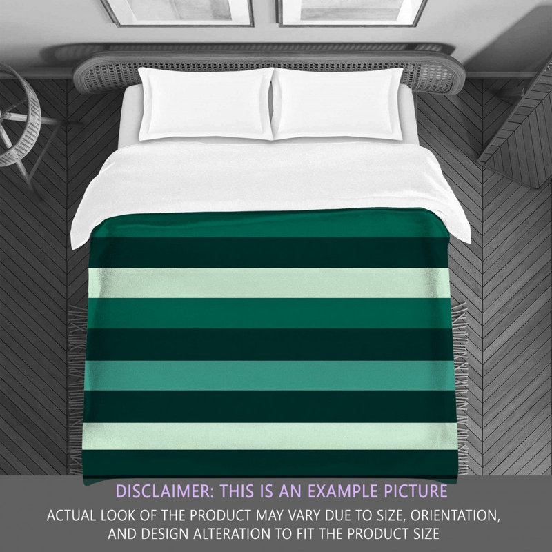 Polyester Striped Comforter, Twin Comforter, Green/Blue
