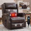 Fauteuil inclinable de massage manuel brun en similicuir - 8 nœuds vibrants, 3 modes, robuste-2015673938
