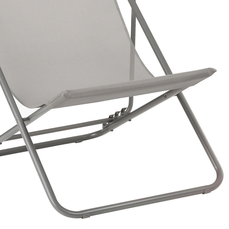 Chaise longue pliante, gris