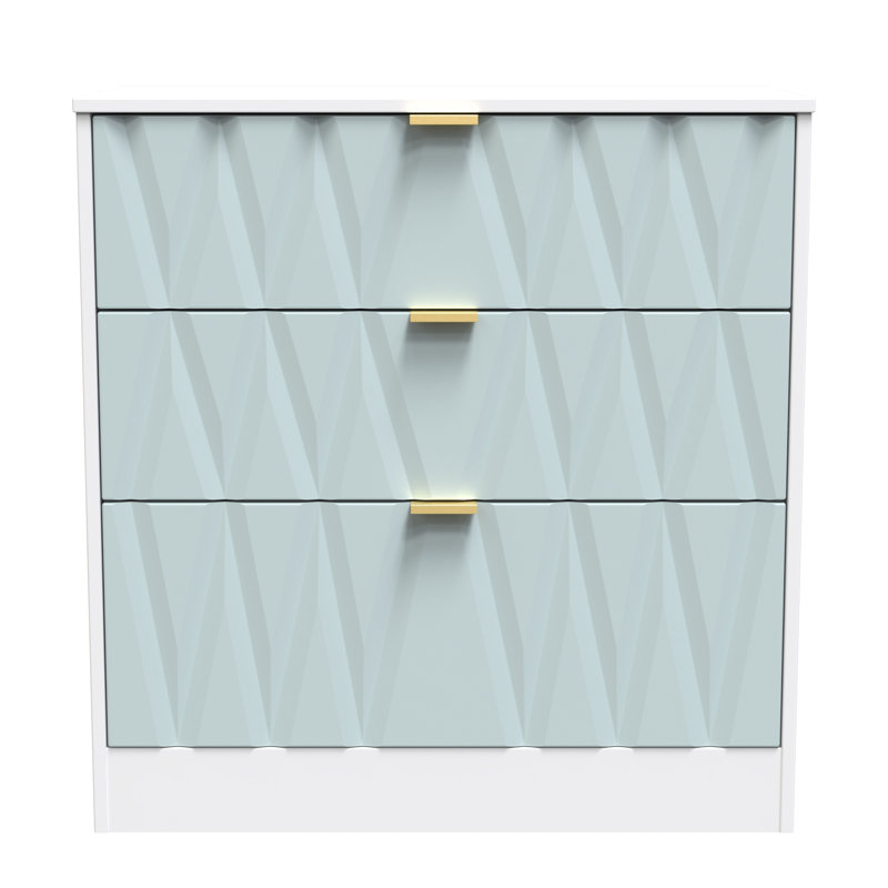 Besmir 77 cm W Chest of 3 Drawers, Duck/White
