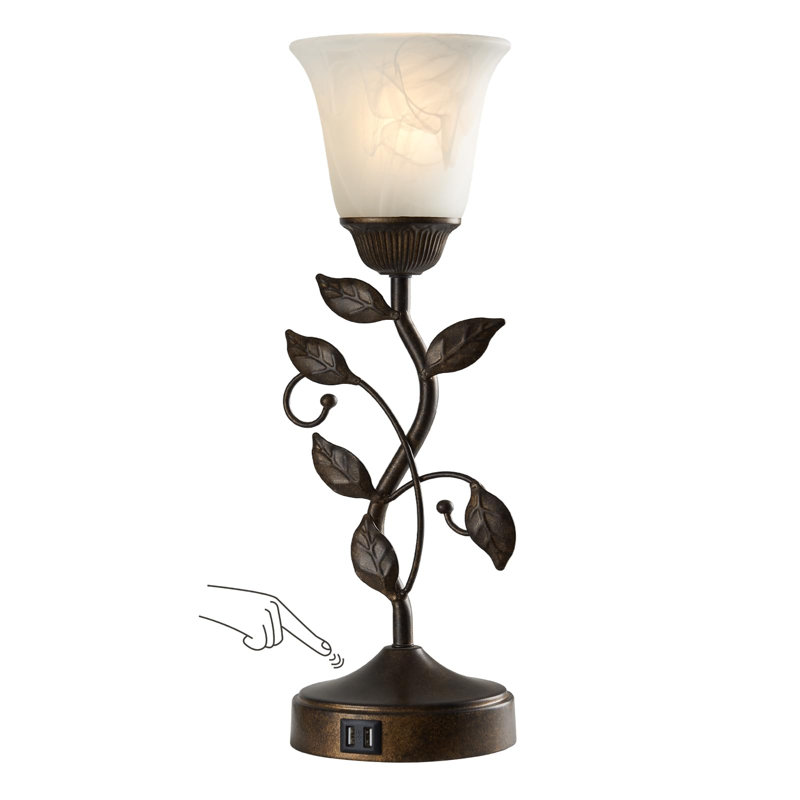 Lampe torchère USB en métal Rhines, Laiton rétro