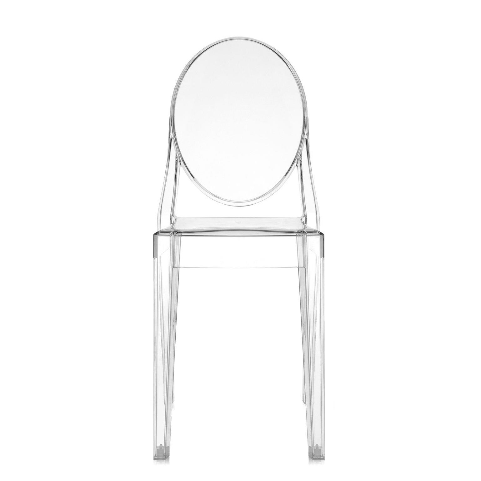 Ghost Stackable Patio Side Chair, Crystal