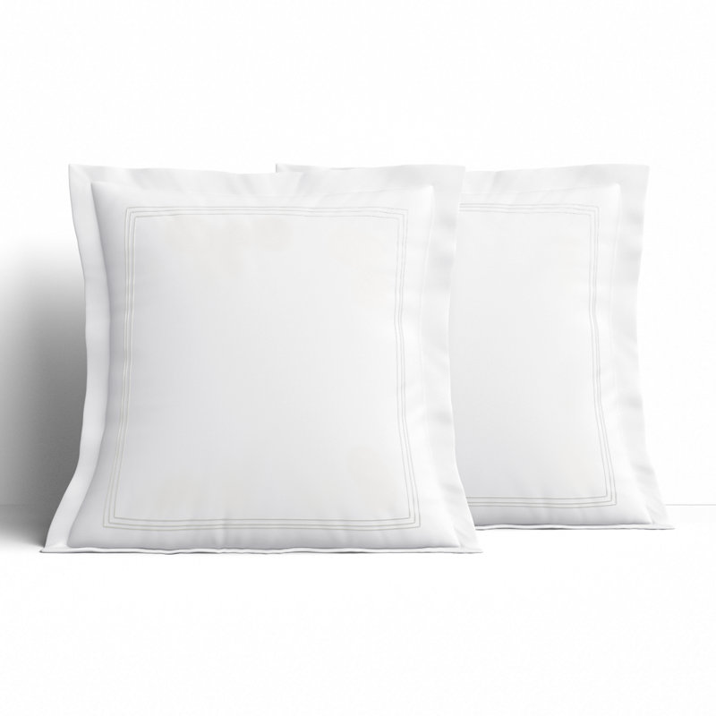 Norma Cotton Blend Pillow Sham, Euro, White