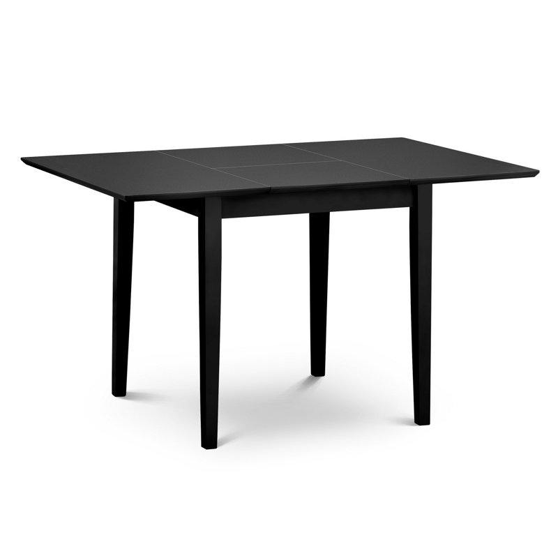 Cohan Extendable Solid Wood Top Dining Table, Black