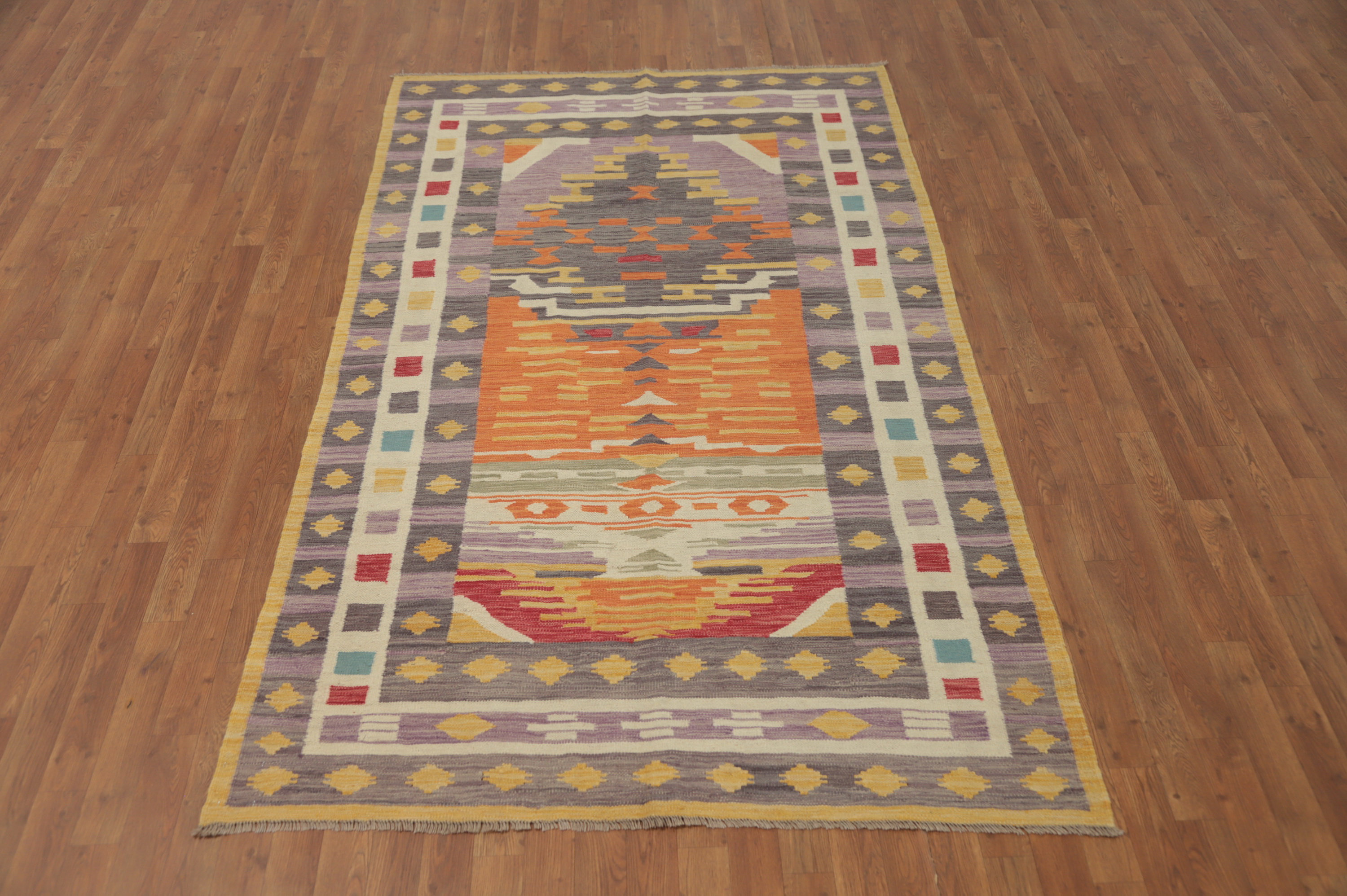 Bungalow Rose Handcrafted Artistic Rug with Intricate Geometrical ...