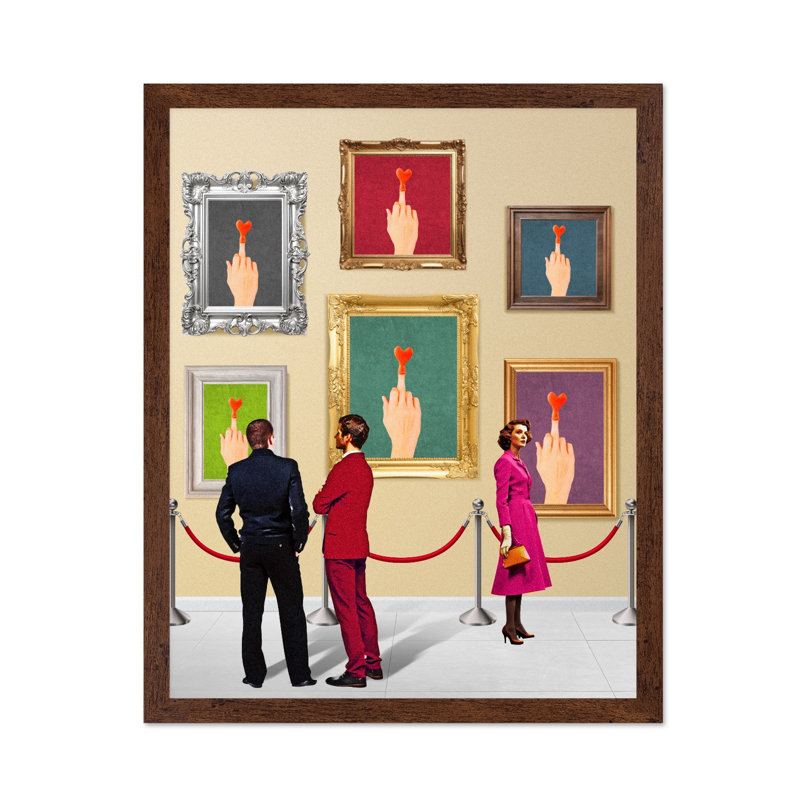 Doigts du milieu, Poster, 24"H x 32"W, Brown Framed