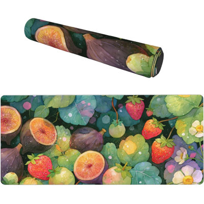 Mouse Pad Strawberry Fruits Extended Desk Mat Holiday Desk Decor, 15.7 x 35.54 in
