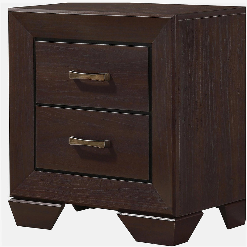 Copper Dark Cocoa 2-Drawer Rectangular Nightstand