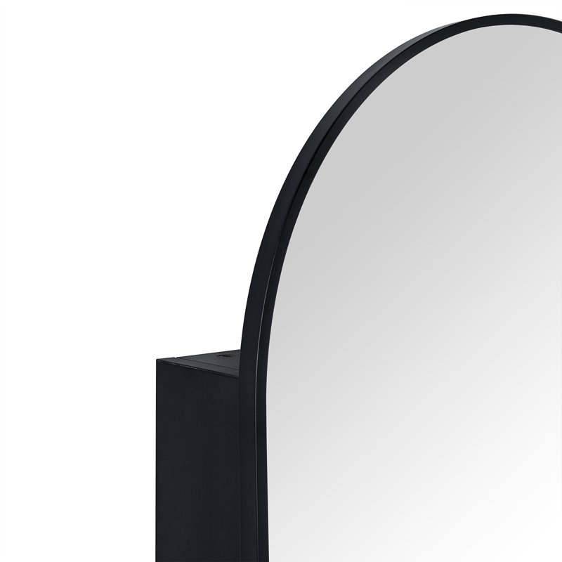 Armoire à pharmacie avec miroir encastré et fixation en surface Dake, Noir, 30 po x 20 po