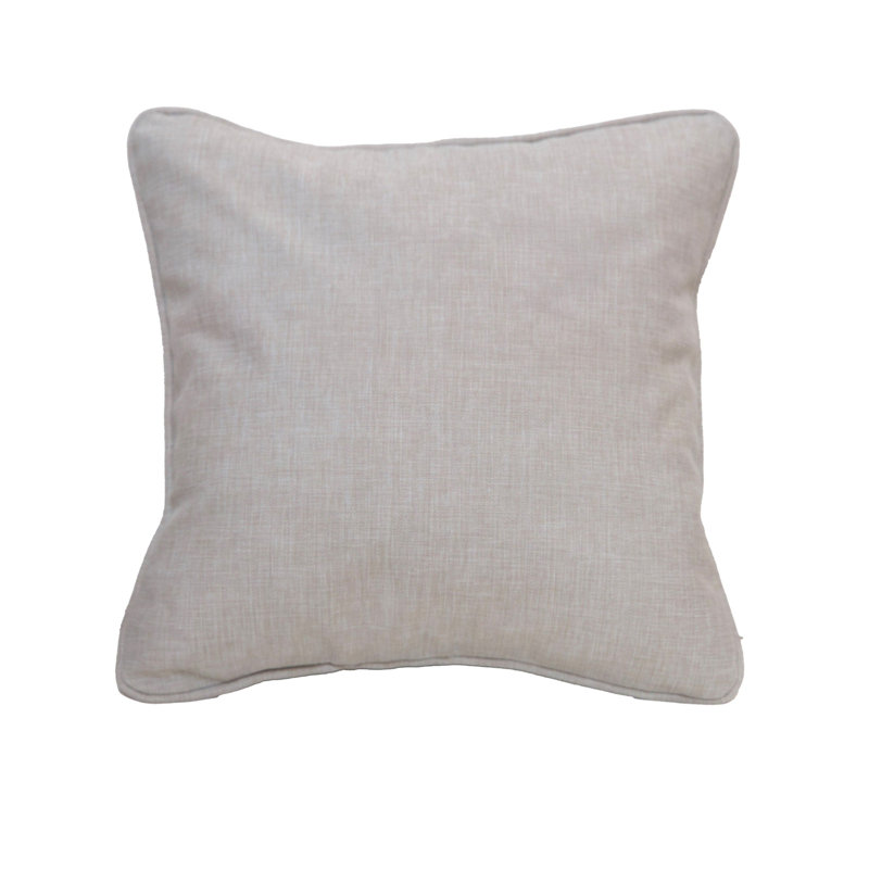 Coussin décoratif d'extérieur carré de 26 po x 26 po East Green, Lin brun clair, Carré 26 po