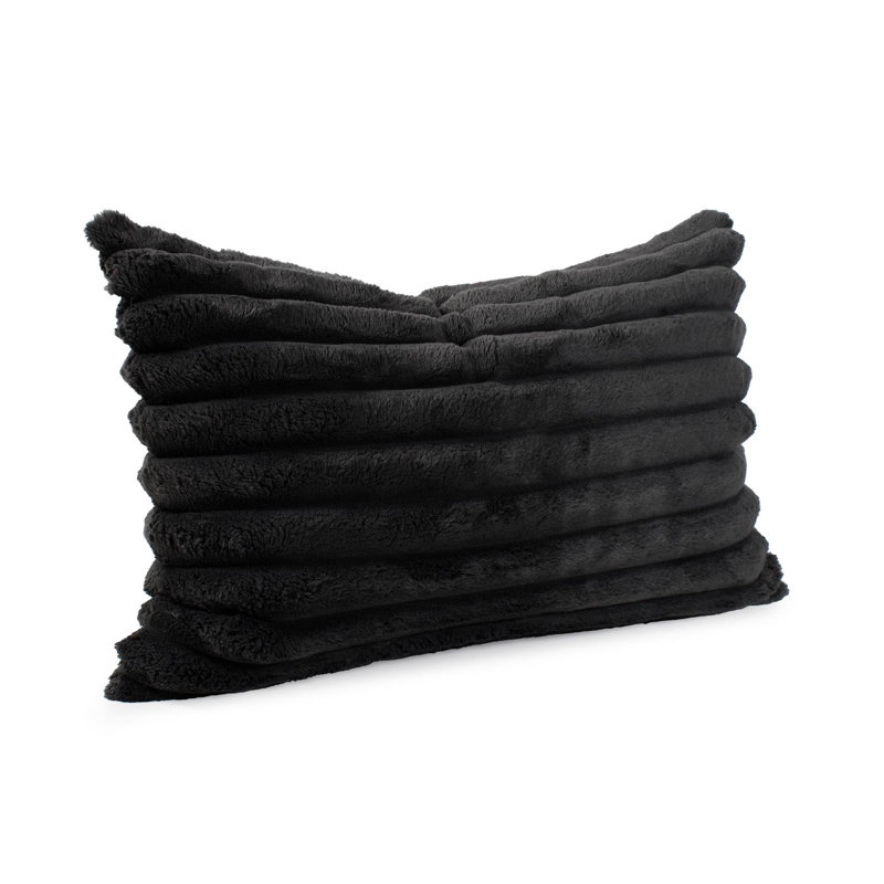 Oreiller Shar Pei , Rectangle H 14 po x l 22 po, Noir, Polyester