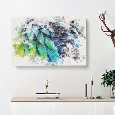 Parrot Feathers Watercolour - Wrapped Canvas
