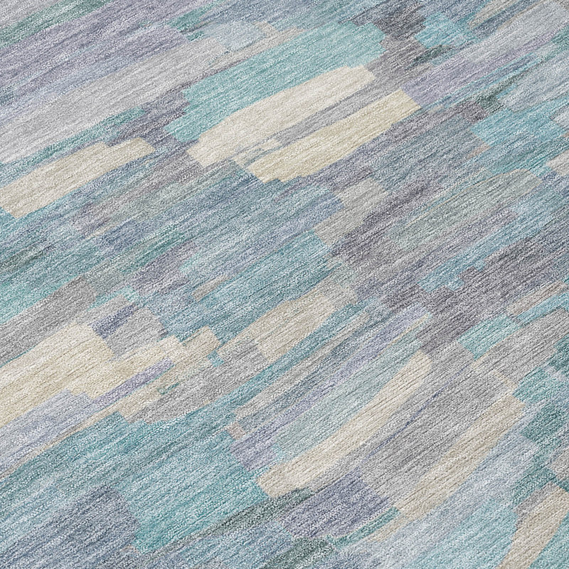 Machine Washable Indoor/Outdoor Huseby ACN2266 Stripes Rug, Rectangle 9' x 12'