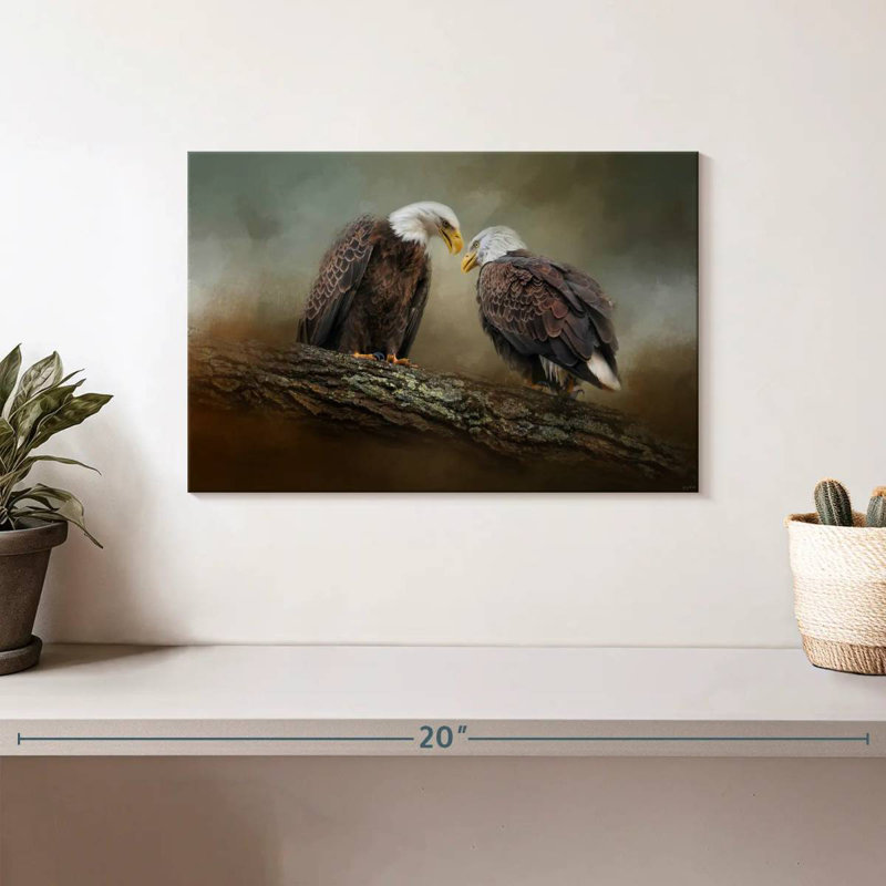Quiet Conversation Bald Eagles, H 8 po x l 12 po