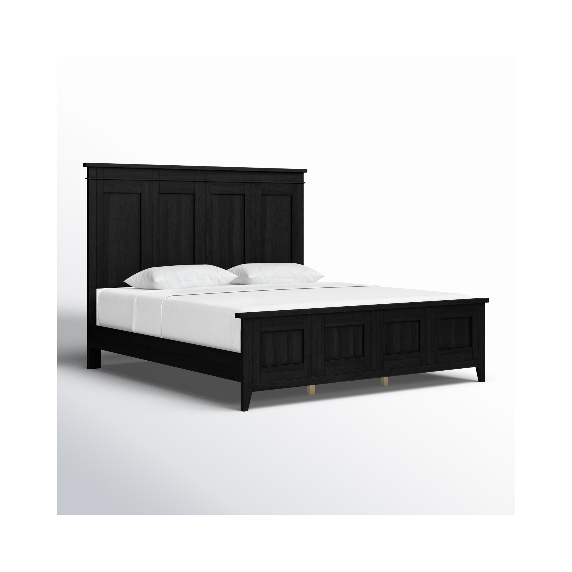 Mya Panel Bed, Black, Queen