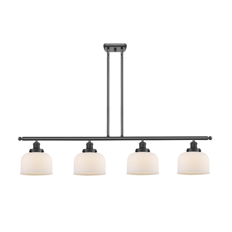 Bissonnette 4 - Light Kitchen Island Pendant, Matte White, White/Polished Chrome, No Bulb Included