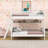Twin Over Twin Wood Bunk Bed With Storage Shelves And Ladder-587765313