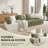 4-Seater Colorblock Compression Sofa With Curved Armrests And Plush Cushions, Sectional Boneless Sofa for Living Room, Chenille Fabric-121090302