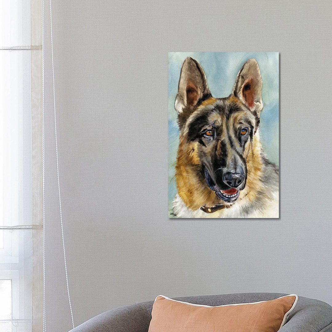 Brains And Brawn - German Shepherd Dog by Judith Stein - Wrapped Canvas Painting