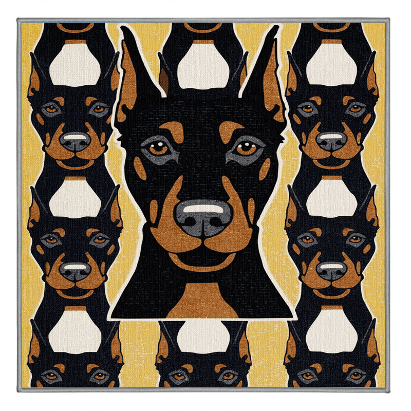  Tapis lavable Doberman Pinscher, Rectangle 6 pi x 9 pi