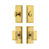 Carre Short Plate Complete Entry Set with Single Cylinder Deadbolot and Carre Knob