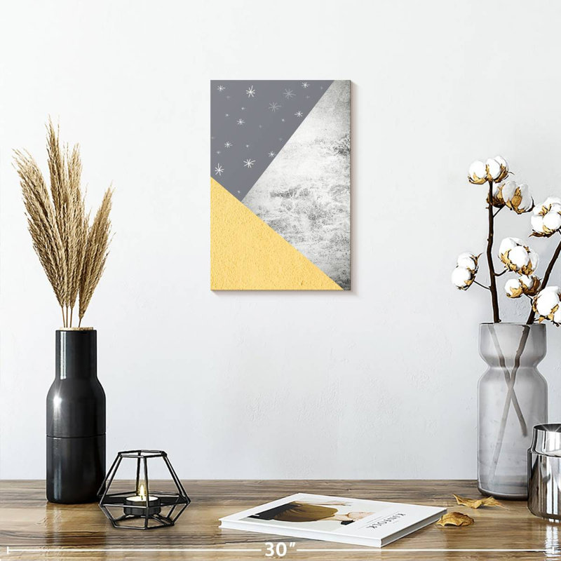 Avery Yellow Grey Mountains I, 12" H x 8" W
