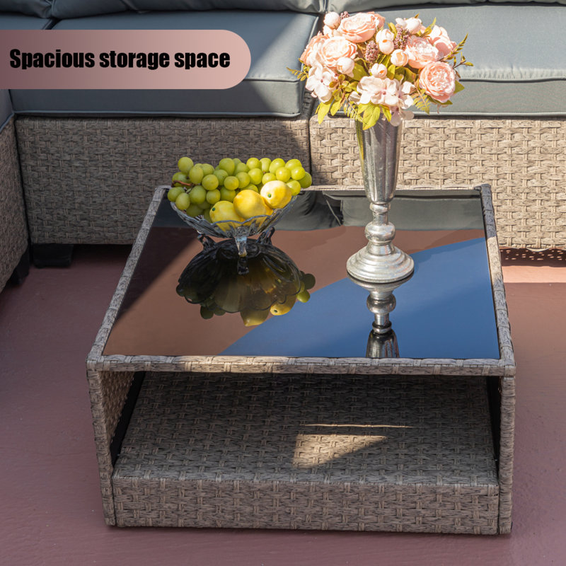 Modular 12-piece Outdoor Furniture Set Durable Wicker Modern Patio Use