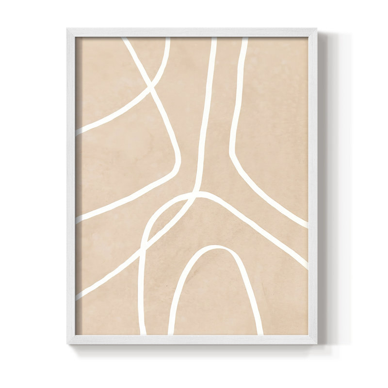 Clean Contour III Framed Print - Solid Wood, White, 20" H x 16" W