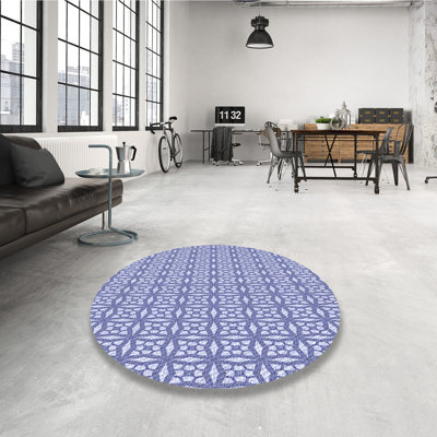 Tapis bleu tissé à la machine