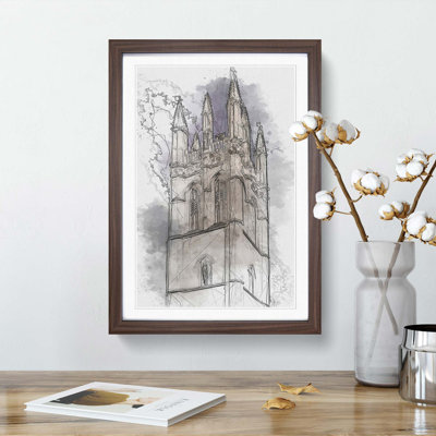 Magdalen Tower in Oxford England in Abstract - Picture Frame Graphic Art Print