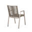 Chaises de salle à manger modernes en aluminium argenté avec siège tressé en corde taupe