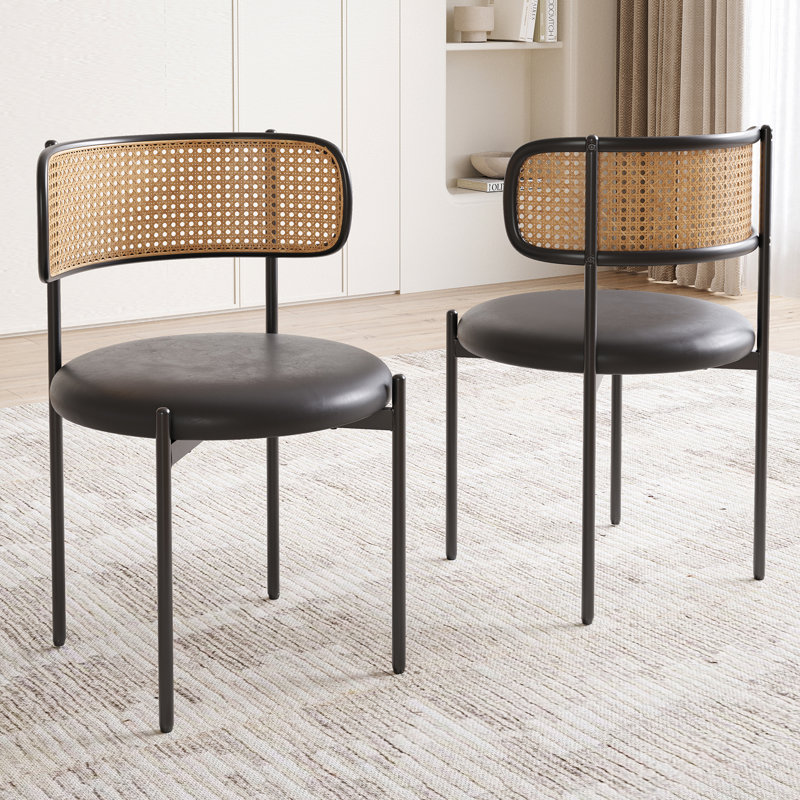 Faux Leather Upholstered Side Chair, Black