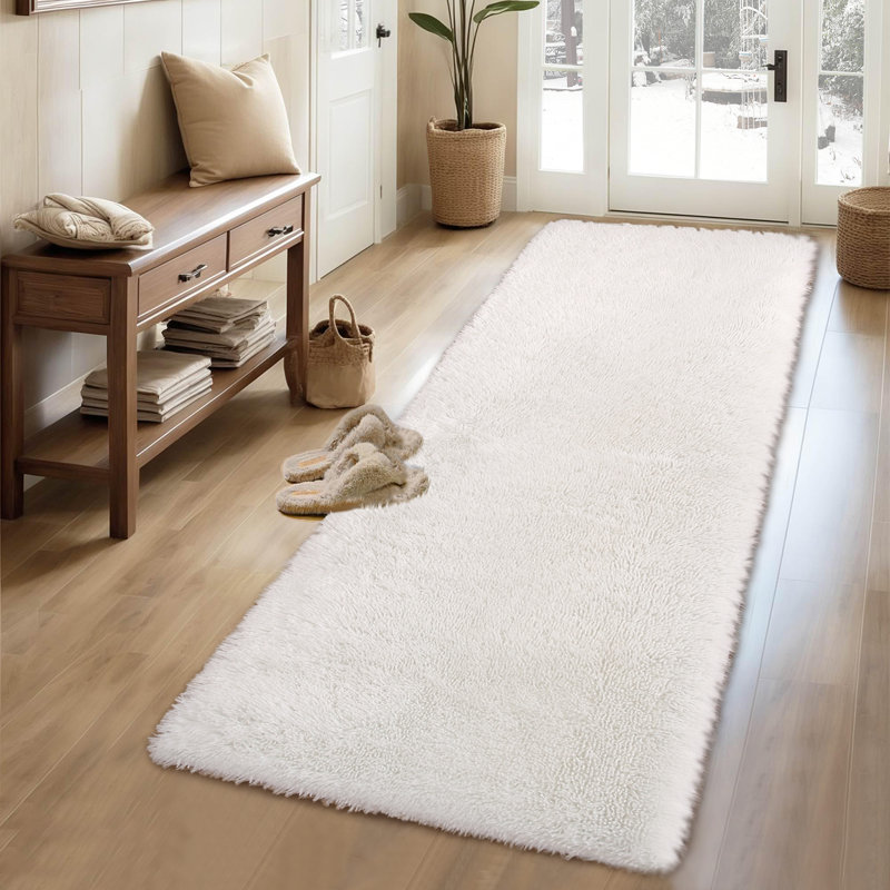 Tapis rectangulaire à poil long à poils longs Beladora, Tapis de couloir 2 pi x 8 pi