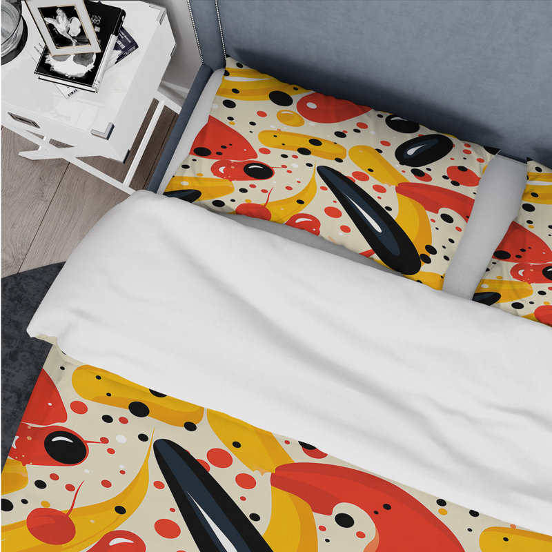 Ensemble de housse de couette Red Popart Lichtenstein Lines Matrix III, Housse de couette pour très grand lit et 2 très