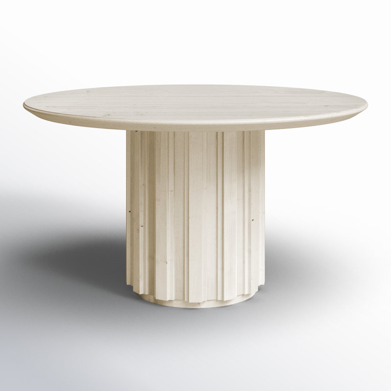 Pine Round Solid Wood Base Dining Table