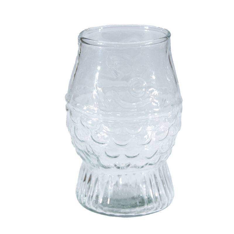Verre pressé en forme de poisson