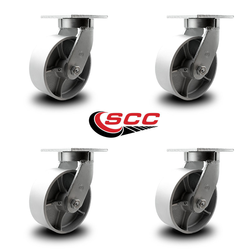 Ensemble de 4 roulettes pivotantes extra robustes en acier semi-robuste