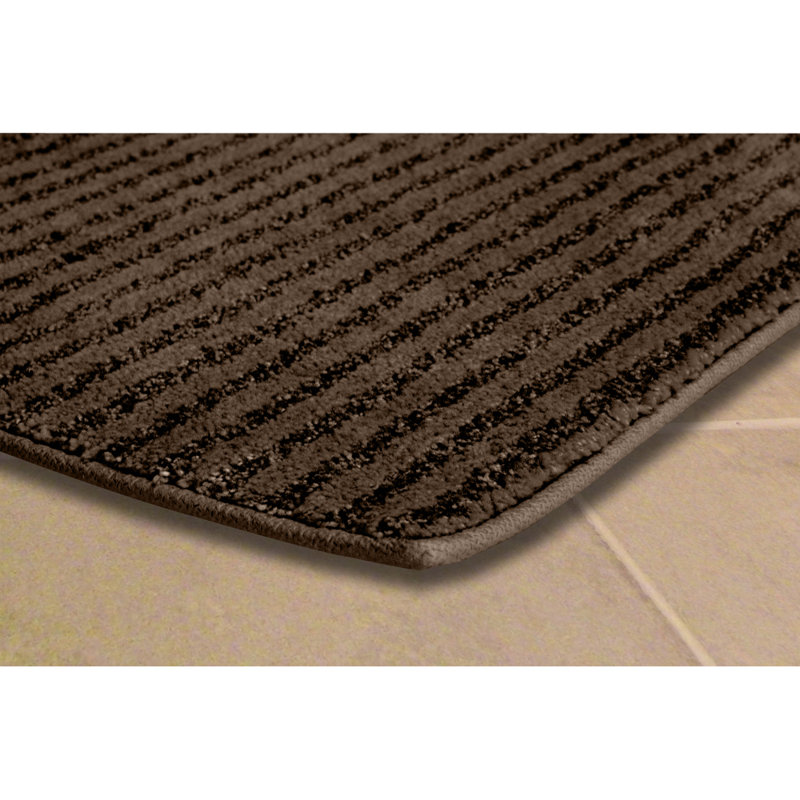 Viridian Nylon Bath Rug with Non-Slip Backing, Chocolate, 24" x 40"